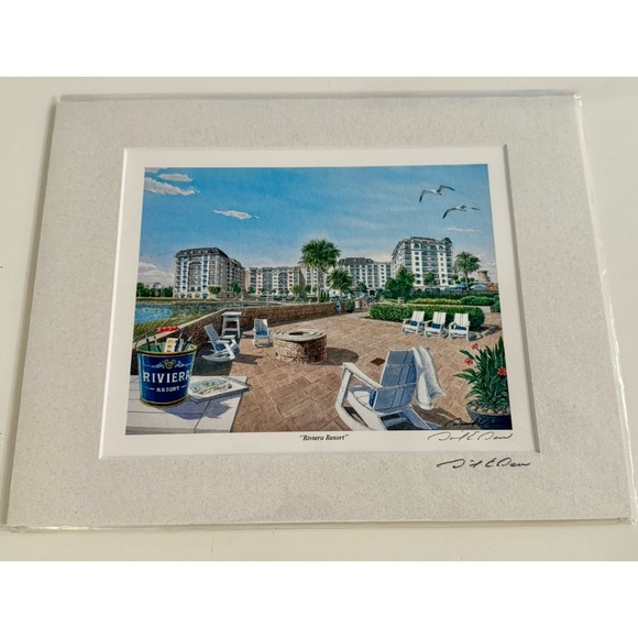 Disney‎ Parks David Doss Riviera Resort SIGNED Matte Print 18x14 NEW - Picture 1 of 3